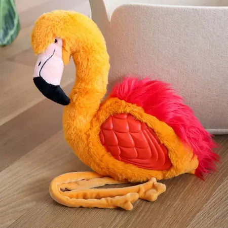 GiGwi Tropicana Flamingo Large Squeaky Dog Toy- Orange