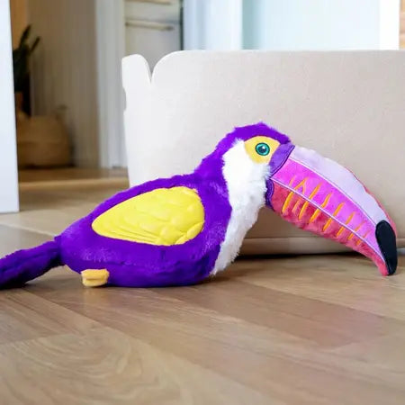 GiGwi Tropicana Toucan Large Squeaky Dog Toy-Purple