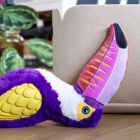 GiGwi Tropicana Toucan Large Squeaky Dog Toy-Purple