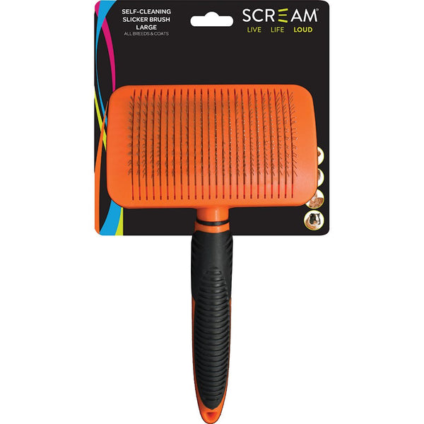 Scream- Self Cleaning Slicker Brush- Large