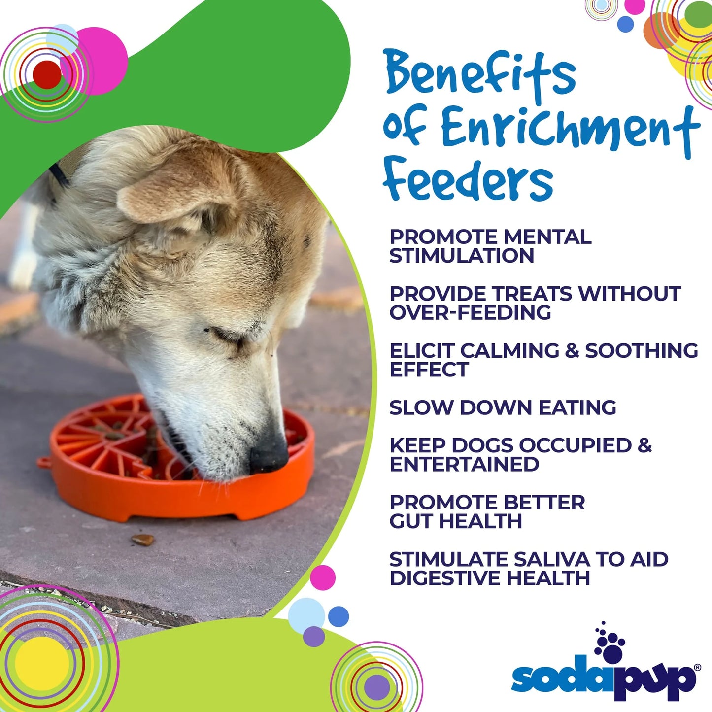 Sodapup Ying Yang Shallow eBowl Slow Feeder For Dogs- Orange