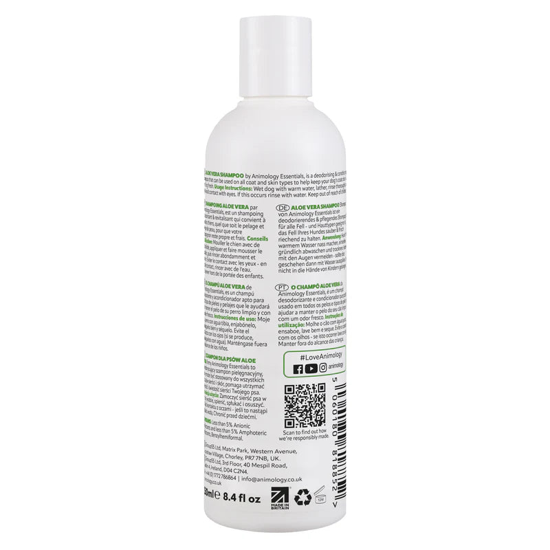 Animology Essentials- Aloe Vera Deodorising Shampoo For Dogs