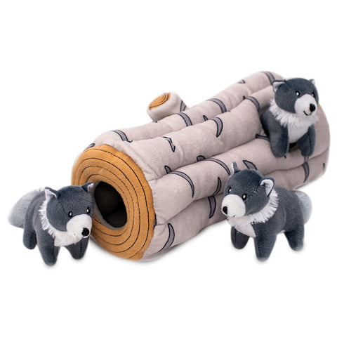 Zippy Paws Burrow Interactive Dog Toy- Artic Wolf