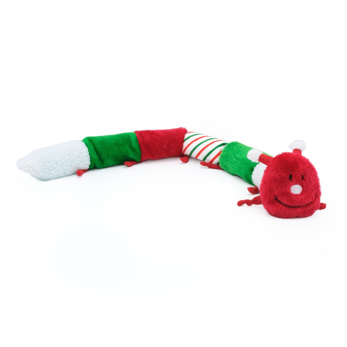 ZippyPaws Holiday Caterpillar Deluxe Dog Toy with Blaster