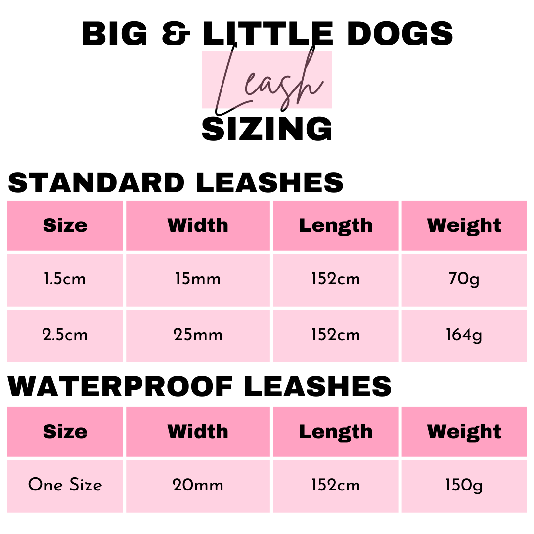 Big And Little Dogs- DOG LEASH: Pink Fairy Bread