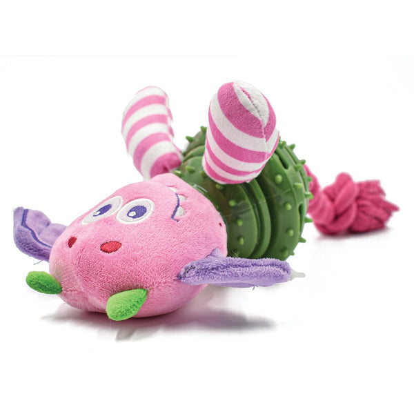 PuppyPlay Silly Face Treat Belly Armor Puppy Toy- Pink