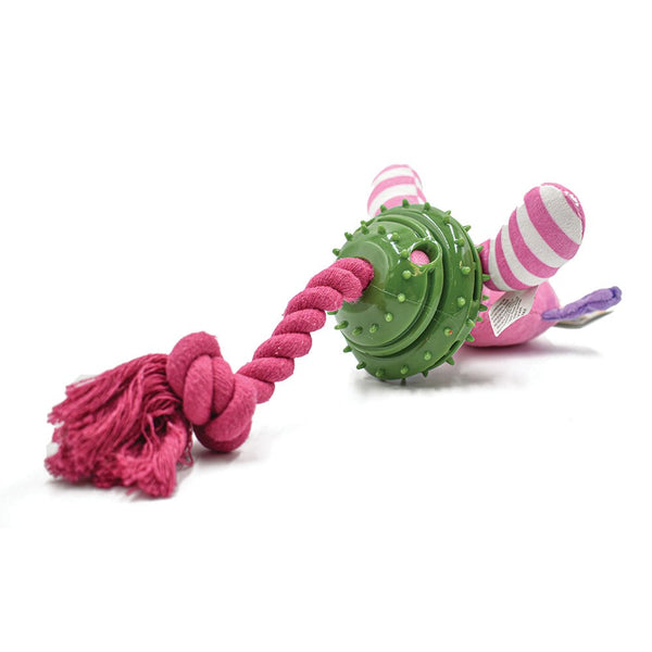 PuppyPlay Silly Face Treat Belly Armor Puppy Toy- Pink