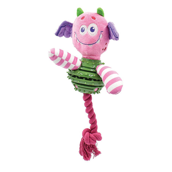 PuppyPlay Silly Face Treat Belly Armor Puppy Toy- Pink