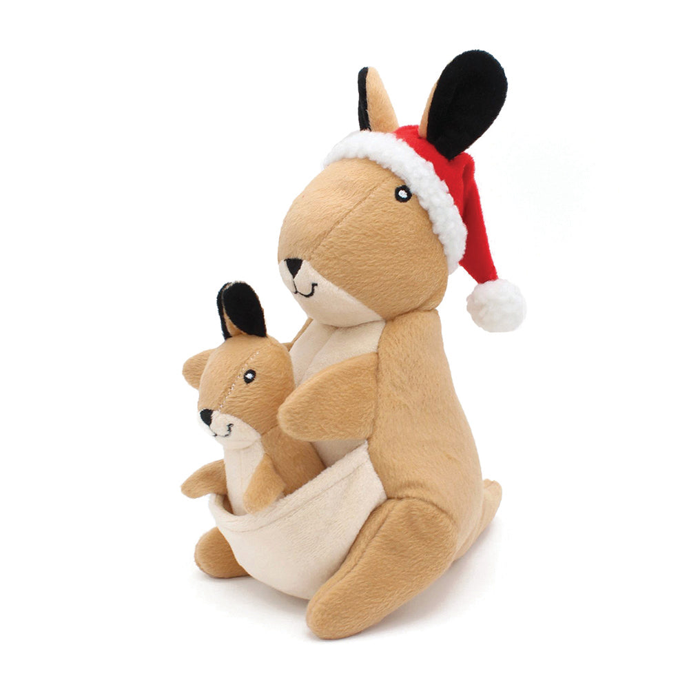 Zippy Paws Holiday Burrow Dog Toy - Festive Kangaroo Pouch and 3 squea โ The Doggy Bag