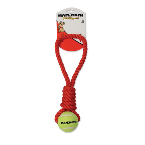 Mammoth Flossy Chews Twister Pull w/Mini Tennis Ball