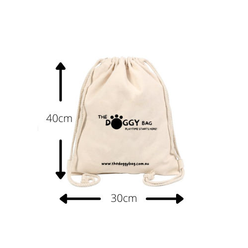 The Doggy Bag Eco Friendly Backpack comes Free with The Doggy bag Dog toy and Treat Bundles.