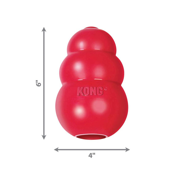 KONG CLassic enrichment toy for dogs, treat dispenser and slow feeder, boredom buster for dogs.