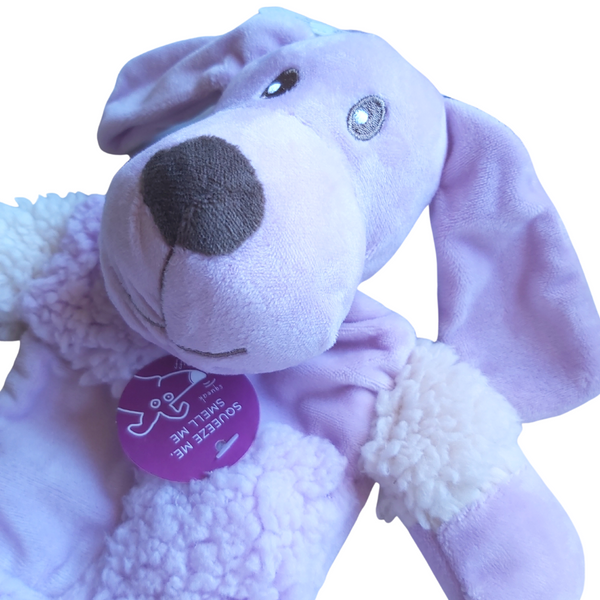 Aroma Dog is and Aromatherapy Pet Toy combining the soothing effects of essential oils and the natural instincts to sniff and play. With every play, squeak and sniff it helps your dog associate their Aroma Dog toy with feeling relaxed and happy. This toy may Promote healthy behaviour in pets and soothe Anxiety.