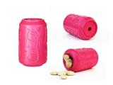 Soda Pup Can Toy Durable Rubber Chew Toy and Treat Dispenser in Pink for Puppies