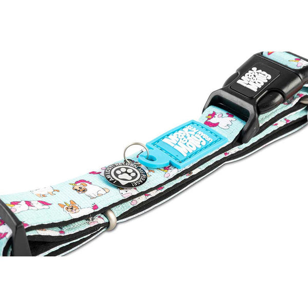 Max and Molly Smart ID Dog Collar in Unicorn Design. Get your dog home safe with the gotcha app.