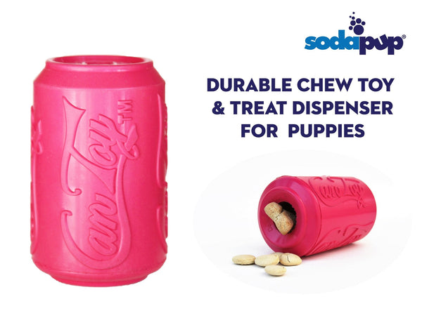 Soda Pup Puppy Can Toy Chew Toy and Treat Dispenser.
