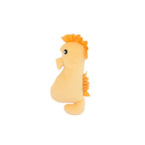 Zippy Burrow™ toys are the perfect interactive toy for keeping your dog busy and engaged. Through hide-and-seek play, Zippy Burrow™ toys help prevent boredom and promote mental stimulation! This interactive toy comes with 1 Coral burrow and 3 squeaky Miniz Seahorse.