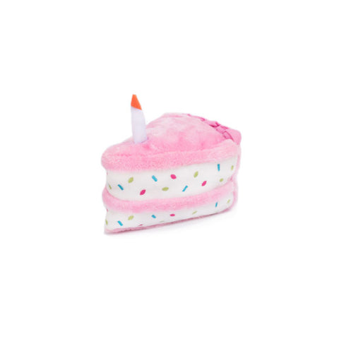 Zippy Paws Birthday Cake Squeaky Dog Toy Pink