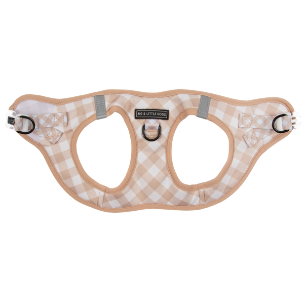Big And Little Dogs-STEP-IN DOG HARNESS: Latte Gingham