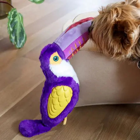 GiGwi Tropicana Toucan Large Squeaky Dog Toy-Purple