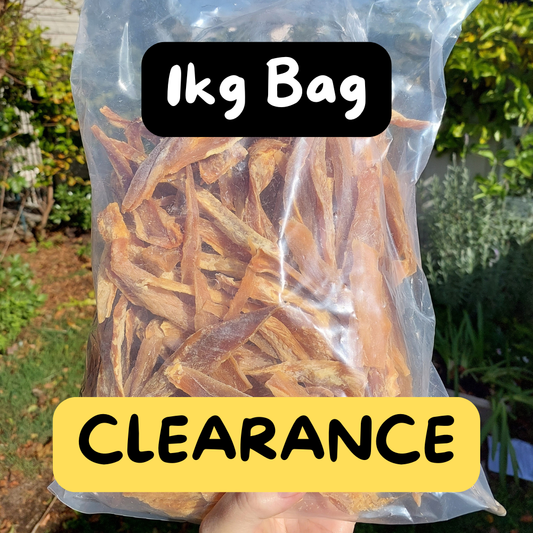 Treat Bar-Fish Fingers (Shark Fillets) All Natural Fish Dog Treats CLEARANCE 1KG