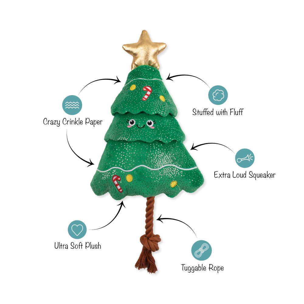 Fringe Studio- "Fir Real Fun Ahead" Christmas Plush Dog Toy