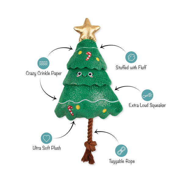 Fringe Studio- "Fir Real Fun Ahead" Christmas Plush Dog Toy