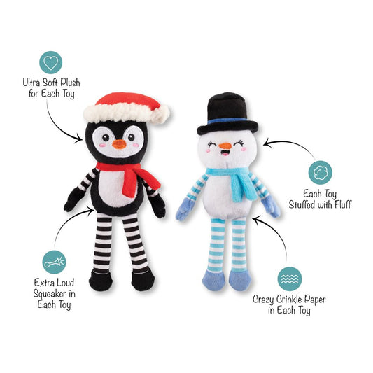 Fringe Studio- "Ultimate Chiller" 2 Piece Christmas Plush Dog Toy Set