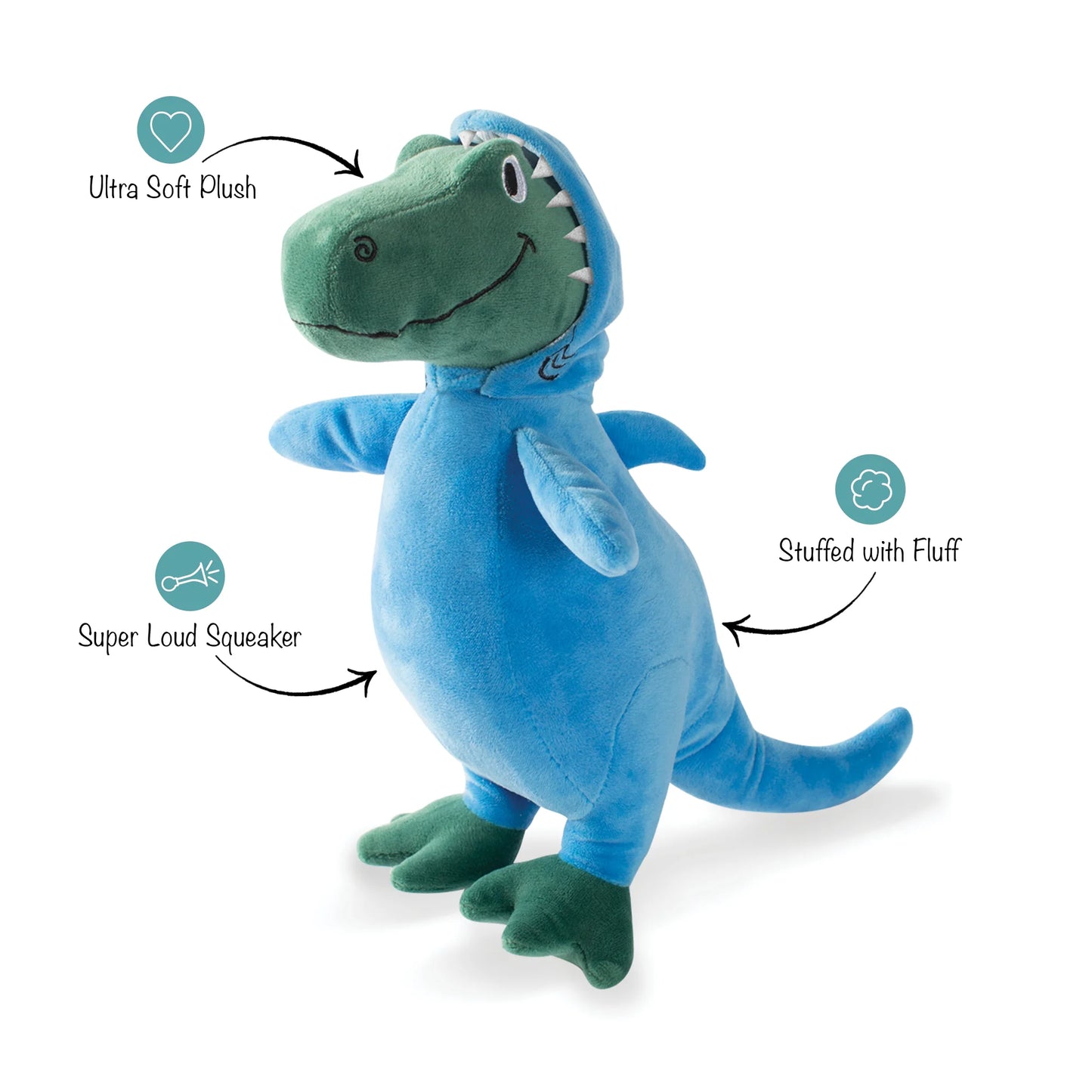 Fringe Studio "Feelin' Jawsome" Shark Rex Plush Squeaker Dog Toy