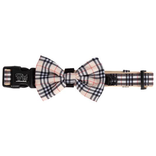 Big And Little Dogs-DOG COLLAR & BOW TIE: Nova Plaid