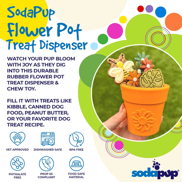 Sodapup Flower Pot Treat Dispenser and Enrichment Toy