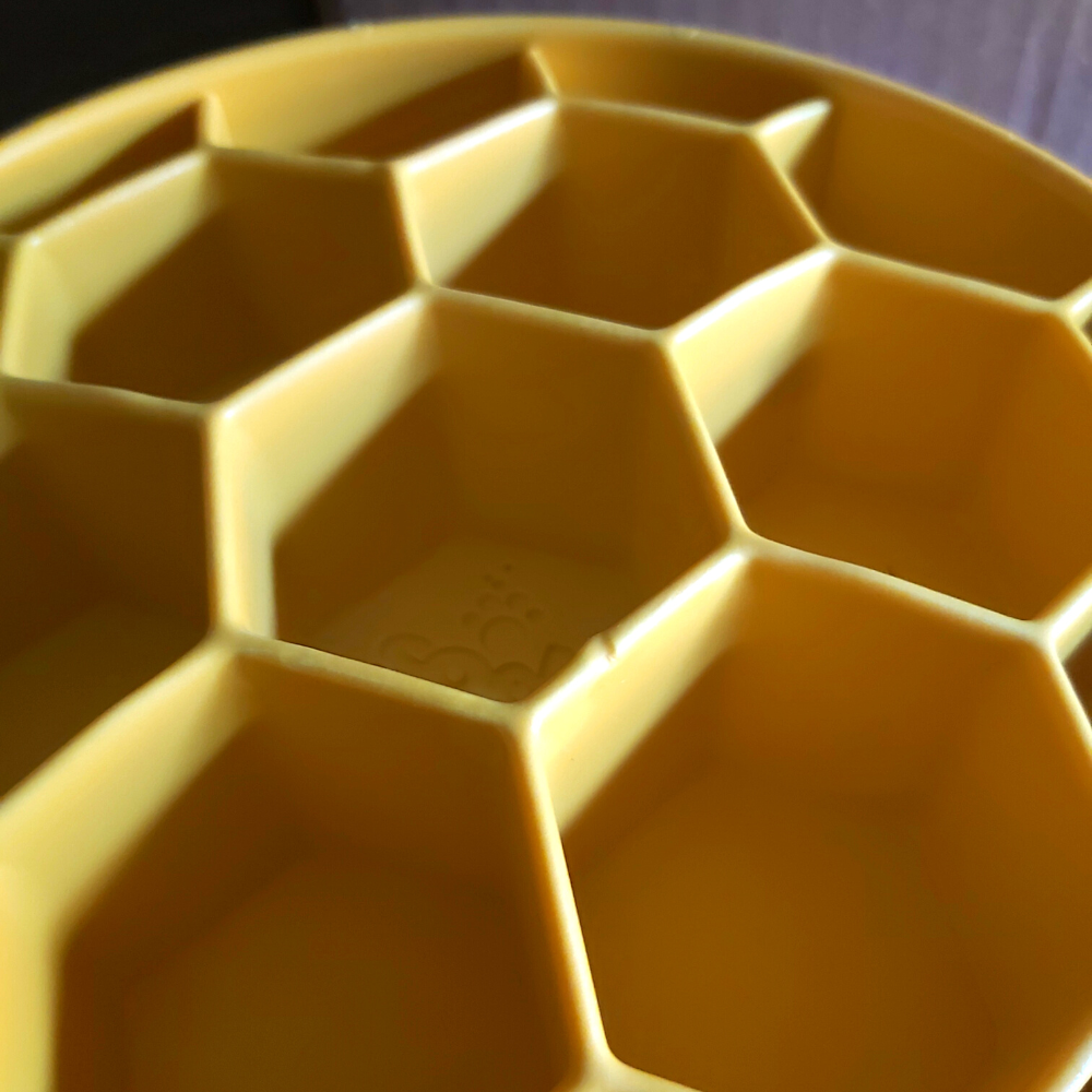 Sodapup Honeycomb eBowl Slow Feeder Bowl For Dogs-Yellow