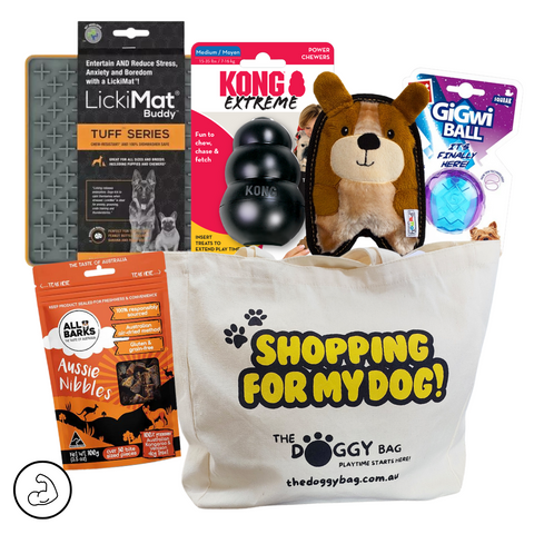 "The Entertainer" Dog Toy and Treat Bundle For SMALL Dog's TUFF