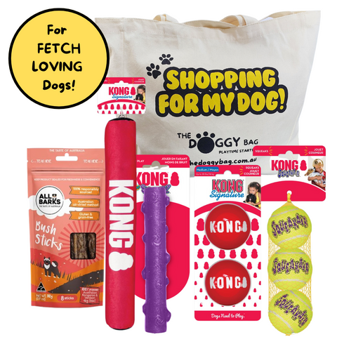 "Fetch It" Dog toy and Treat Doggy Bag Bundle