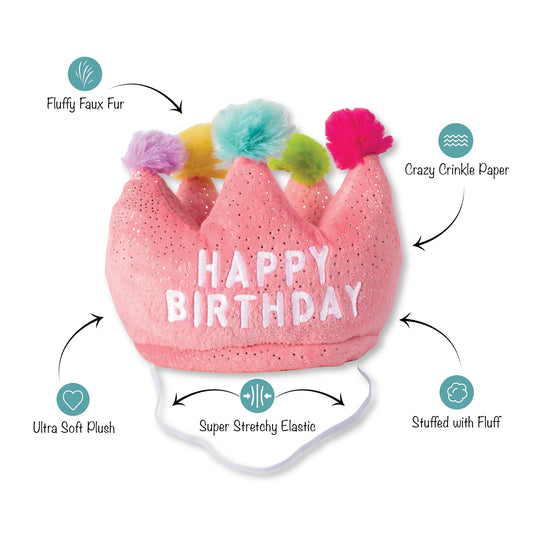 Fringe Studio "If The Crown Fits" Birthday Hat And Plush Dog Toy