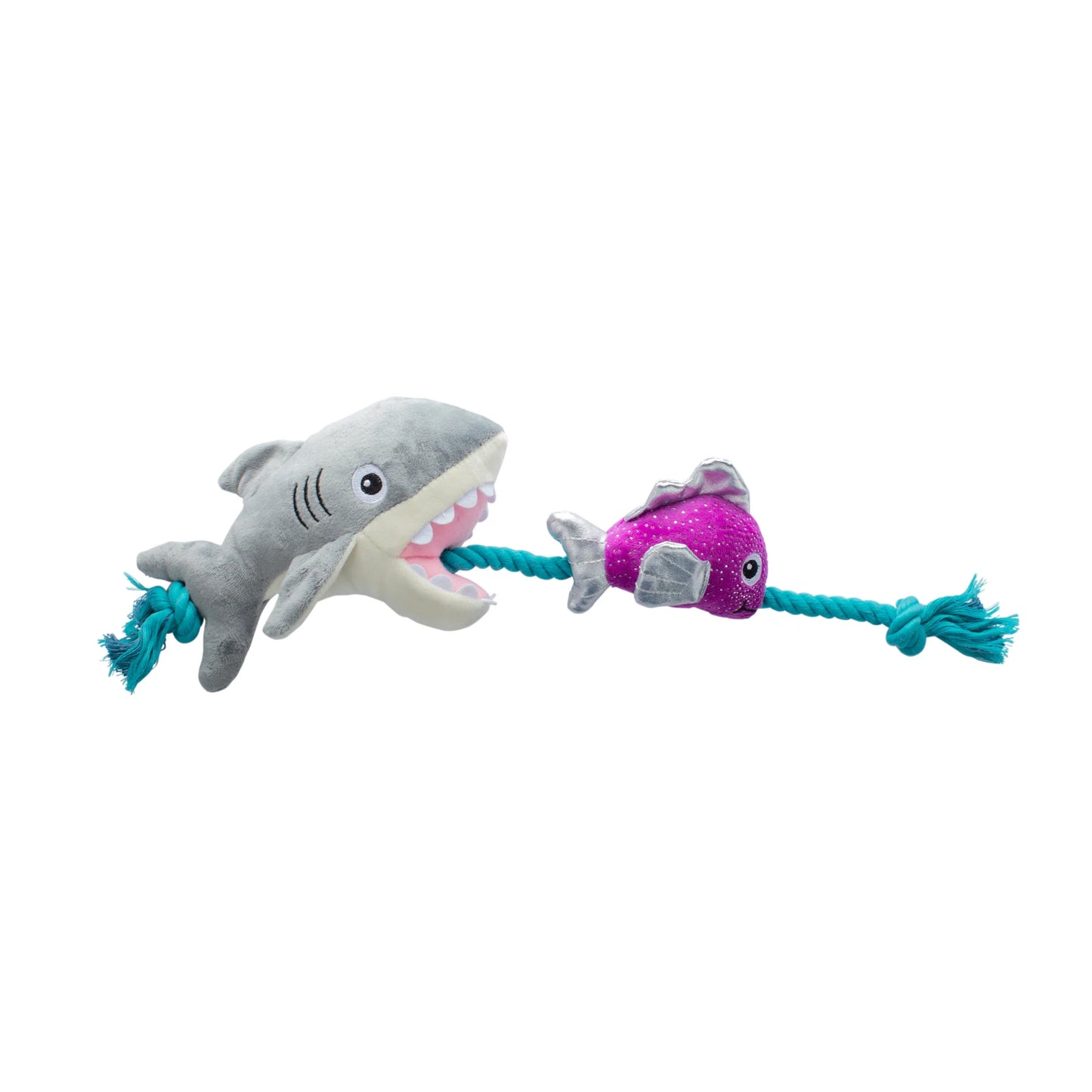 Fringe Studio "Shark Bait" Plush Dog Toy With Rope
