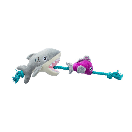 Fringe Studio "Shark Bait" Plush Dog Toy With Rope