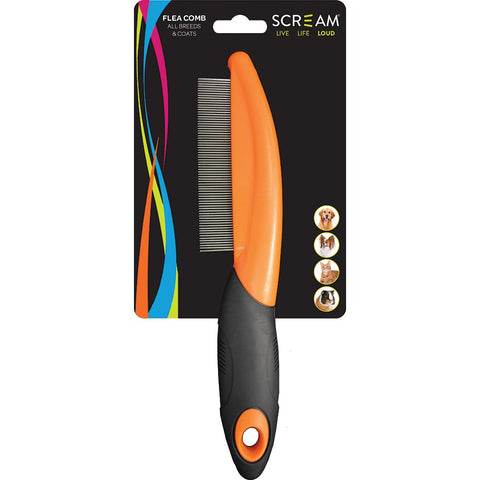 Scream Flea Comb- Loud Orange