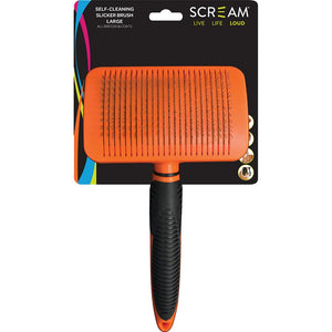 Scream- Self Cleaning Slicker Brush- Large