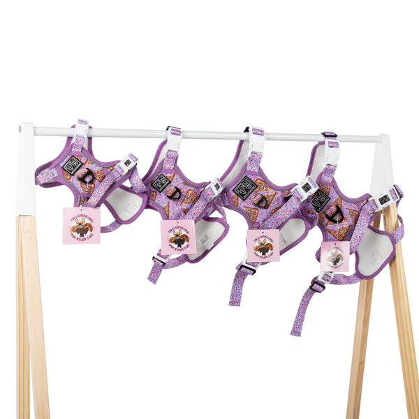 Big And Little Dogs-THE ALL-ROUNDER DOG HARNESS: Purple Fairy Bread