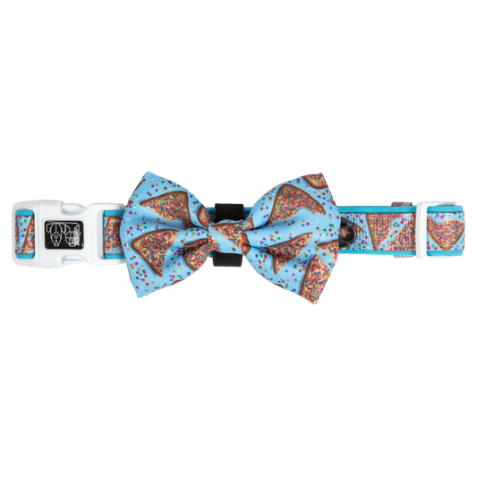 Big And Little Dogs-DOG COLLAR & BOW TIE: Blue Fairy Bread