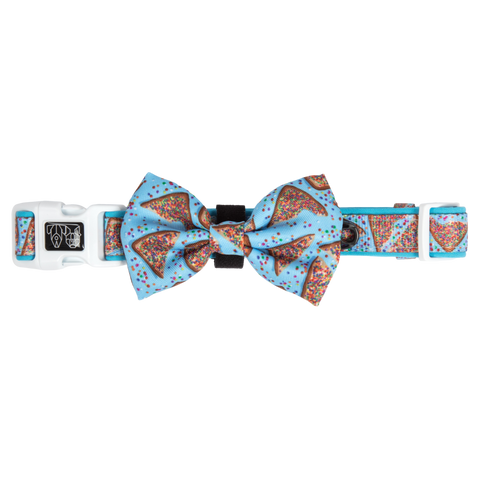 Big And Little Dogs-DOG COLLAR & BOW TIE: Blue Fairy Bread