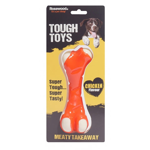 Rosewood Meaty Chicken Takeaway Bone Tough Dog Chew Toy