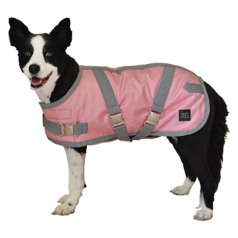 Zeez Supreme Dog Coat- Flamingo Pink/ Grey