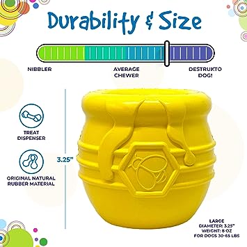 SodaPup Honey Pot Durable Treat Dispenser and Enrichment Toy.