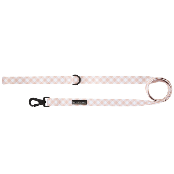 Big And Little Dogs-DOG LEASH: Latte Gingham