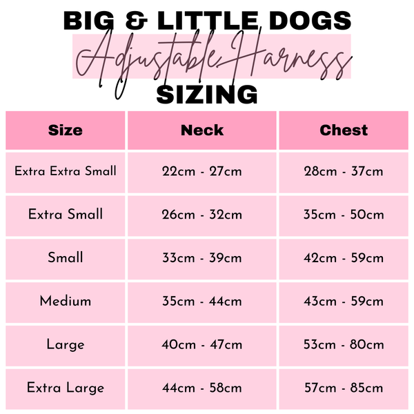 ADJUSTABLE DOG HARNESS: Pink Fairy Bread