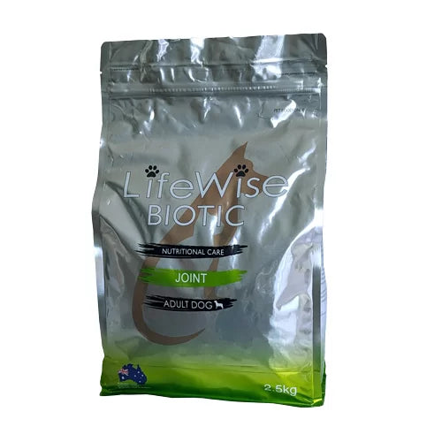 Lifewise Biotic Joint dog food for dogs suffering with arthritis and joint damage.