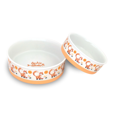 Indie Boho-Foxy Tales - Designer Dog Bowls