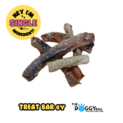 The Doggy Bag Lamb Trachea, All Natural 100% Australian Lamb. Healthy Dog Treats. For dogs of all ages.